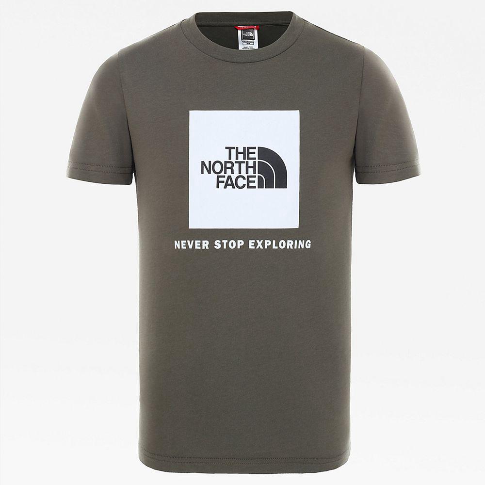 The North Face Box Παιδικα T Shirt - Πρασινο / Ασπρα (DVRN09836)